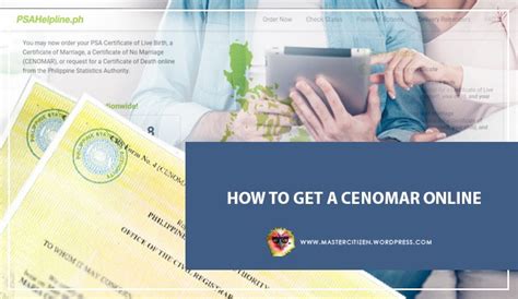 How to Get Your CENOMAR Online .